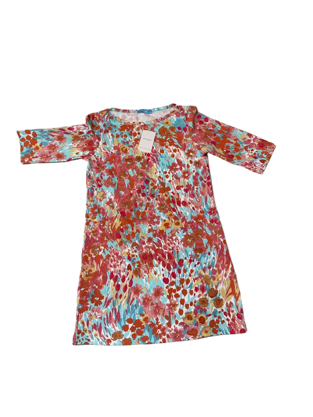 J. McLaughlin Girls Mari Boatneck Floral Dress Size 7 NWT